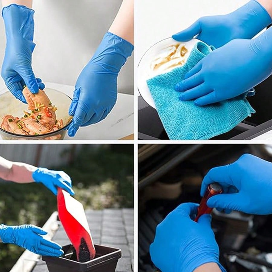 Nitrile Mechanic Glove - 100 gants jetables en nitrile résistants,