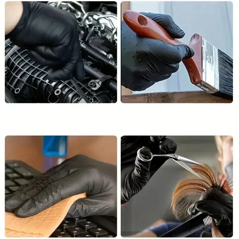 Gants jetables noirs unisexes, - Latex Disposable Glove avis et prix