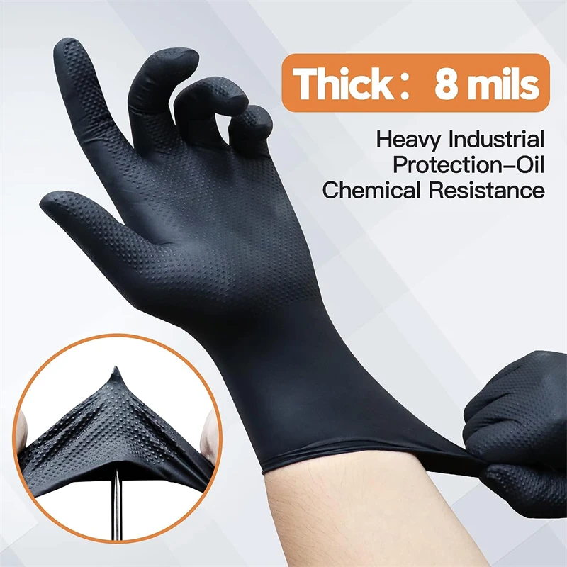 Gants industriels noirs en nit - Nitrile Mechanic Glove avis et prix